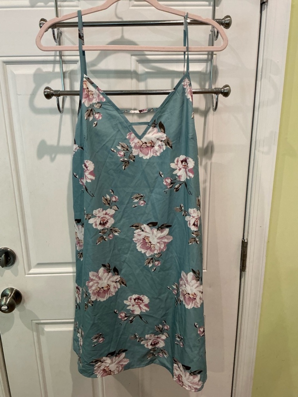 SHEIN Teal Dress with Pink and White Floral